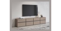 Mobile TV XL colore beige e nero 225cm collezione HAVANA. Mobile design con 4 porte e 4 cassetti.