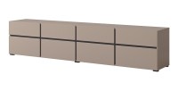 Mobile TV XL colore beige e nero 225cm collezione HAVANA. Mobile design con 4 porte e 4 cassetti.