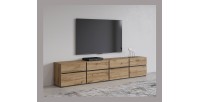 Mobile TV XL colori rovere e nero 225cm collezione HAVANA. Mobile design con 4 porte e 4 cassetti.