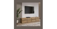 Mobile TV XL colori rovere e nero 225cm collezione HAVANA. Mobile design con 4 porte e 4 cassetti.