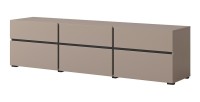 Mueble para TV de 180cm en colores beige y negro colección HAVANA. Mueble de diseño con 3 puertas y 3 cajones.