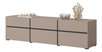 Mueble para TV de 180cm en colores beige y negro colección HAVANA. Mueble de diseño con 3 puertas y 3 cajones.