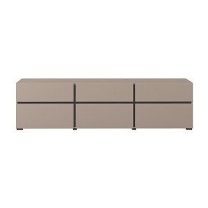 Mueble para TV de 180cm en colores beige y negro colección HAVANA. Mueble de diseño con 3 puertas y 3 cajones.