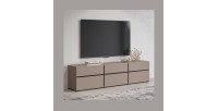 Mueble para TV de 180cm en colores beige y negro colección HAVANA. Mueble de diseño con 3 puertas y 3 cajones.
