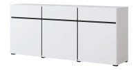 Buffet in witte en zwarte kleur 180cm collectie HAVANA. Dressoir met 3 deuren en 3 laden.