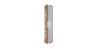 Colonna da bagno collezione BALEA - 2 porte e 1 nicchia, colore bianco e rovere