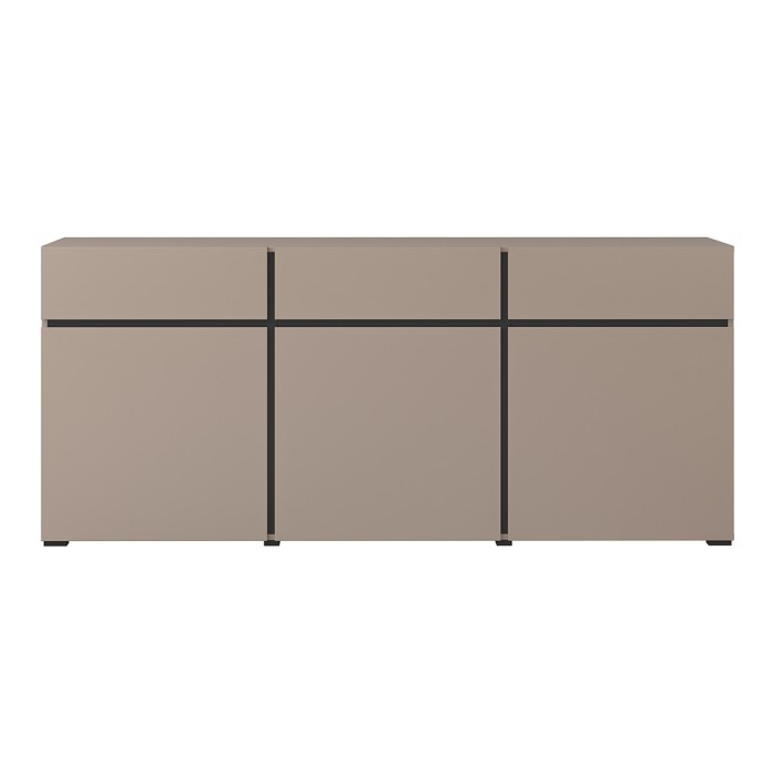 Buffet beige en zwart 180cm collectie HAVANA. Dressoir design met 3 deuren en 3 laden.