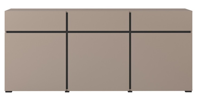 Buffet in Beige und Schwarz, 180 cm, Kollektion HAVANA. Sideboard im Design mit 3 Türen und 3 Schubladen.