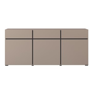 Buffet in Beige und Schwarz, 180 cm, Kollektion HAVANA. Sideboard im Design mit 3 Türen und 3 Schubladen.