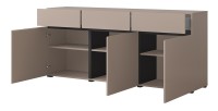 Buffet in Beige und Schwarz, 180 cm, Kollektion HAVANA. Sideboard im Design mit 3 Türen und 3 Schubladen.