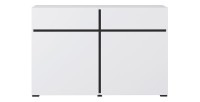 Buffet 120cm kleur wit en zwart collectie HAVANA. Design dressoir met 2 deuren en 2 laden.