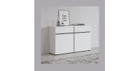 Buffet 120cm kleur wit en zwart collectie HAVANA. Design dressoir met 2 deuren en 2 laden.