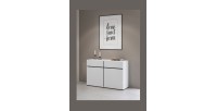 Buffet 120cm kleur wit en zwart collectie HAVANA. Design dressoir met 2 deuren en 2 laden.