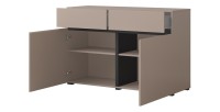 Buffet 120cm Farbe beige und schwarz Kollektion HAVANA. Design Sideboard mit 2 Türen und 2 Schubladen.