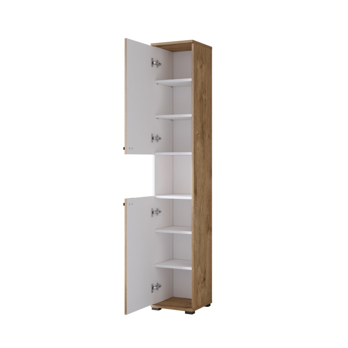 Conjunto de 5 muebles de baño BALEA en color roble y blanco