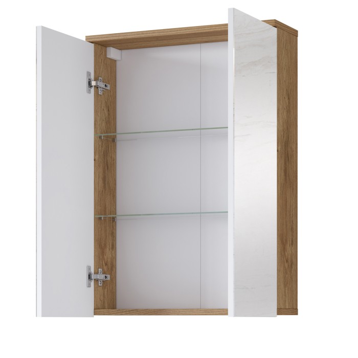 Conjunto de 5 muebles de baño BALEA en color roble y blanco