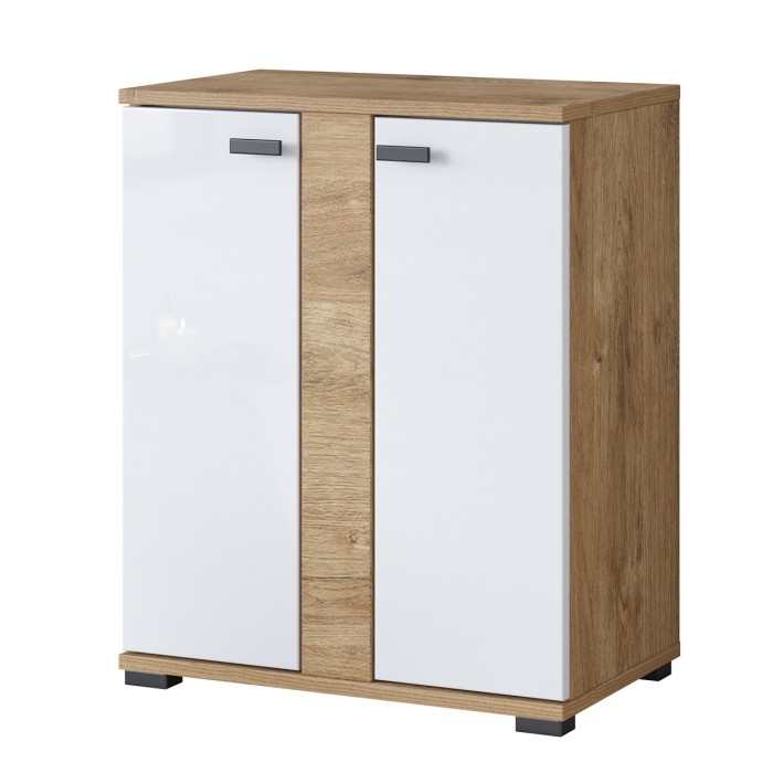 Conjunto de 5 muebles de baño BALEA en color roble y blanco