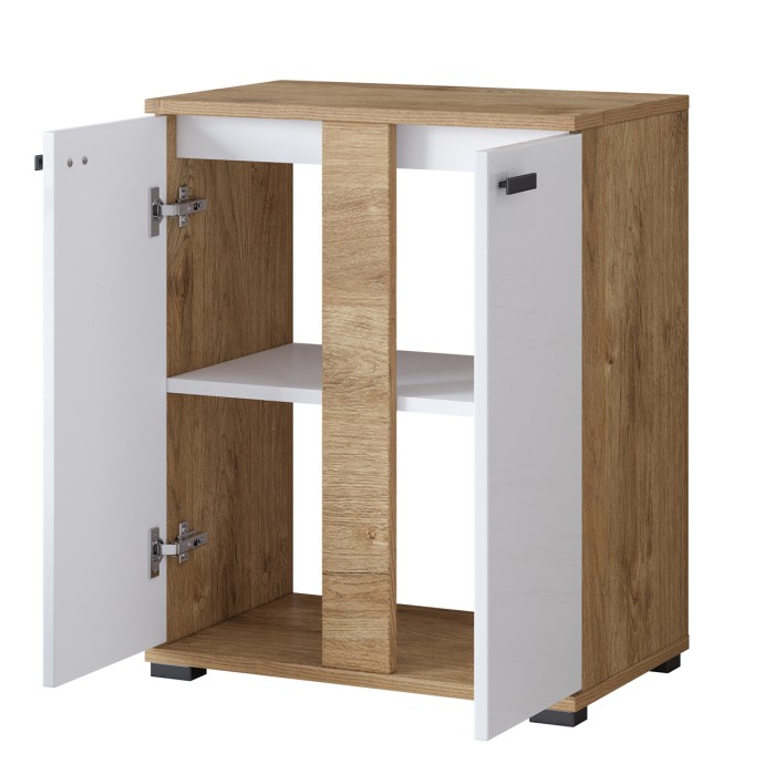 Conjunto de 5 muebles de baño BALEA en color roble y blanco