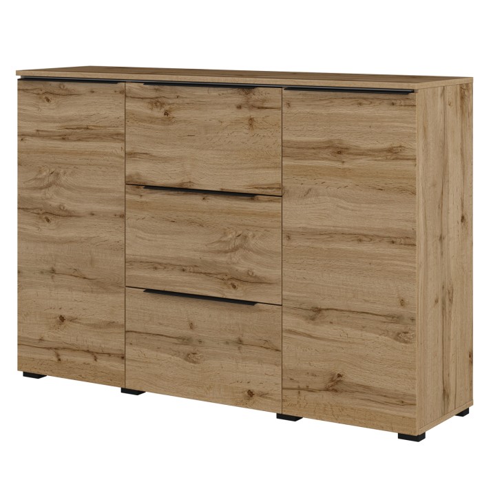 Buffet ALICE kleur wotan eiken - 2 deuren, 3 laden