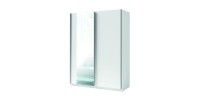 Armario GOZU de 2 puertas correderas con espejo - Color Blanco - 150 x 198 x 62 cm