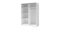 Armario GOZU de 2 puertas correderas con espejo - Color Blanco - 150 x 198 x 62 cm