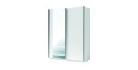 Armario GOZU de 2 puertas correderas con espejo - Color Blanco - 180 x 198 x 62 cm