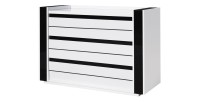 Commode LINA blanc et noir avec LED – 124 x 87 x 50 cm
