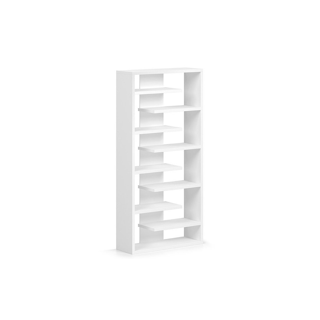 Bibliothèque large design, coloris blanc collection MIRE