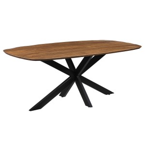 Table à manger BELLA longueur 200cm en bois brut exotique mangolia