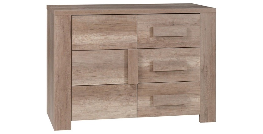 Klein buffet 1 deur en 3 lades - Collectie FARRA - Canyon Dab eiken
