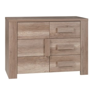 Klein buffet 1 deur en 3 lades - Collectie FARRA - Canyon Dab eiken