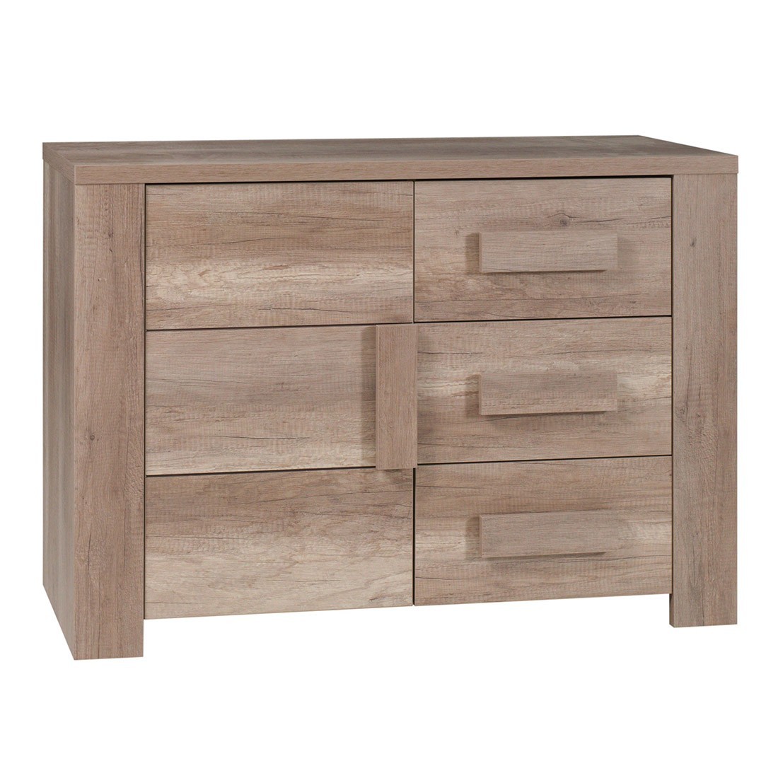 Klein buffet 1 deur en 3 lades - Collectie FARRA - Canyon Dab eiken