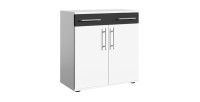 Commode blanche DUBLIN – 2 tiroirs et 2 portes