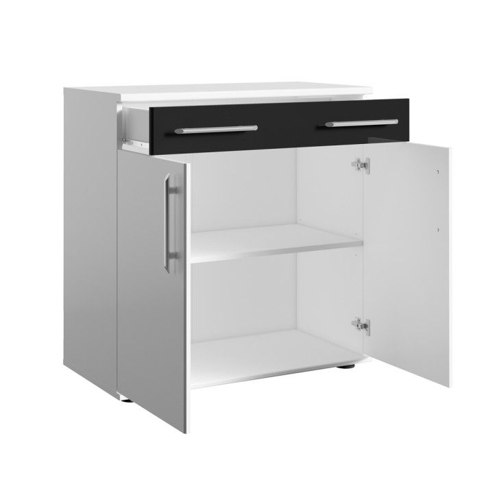 Cassettiera bianca DUBLIN – 2 cassetti e 2 porte