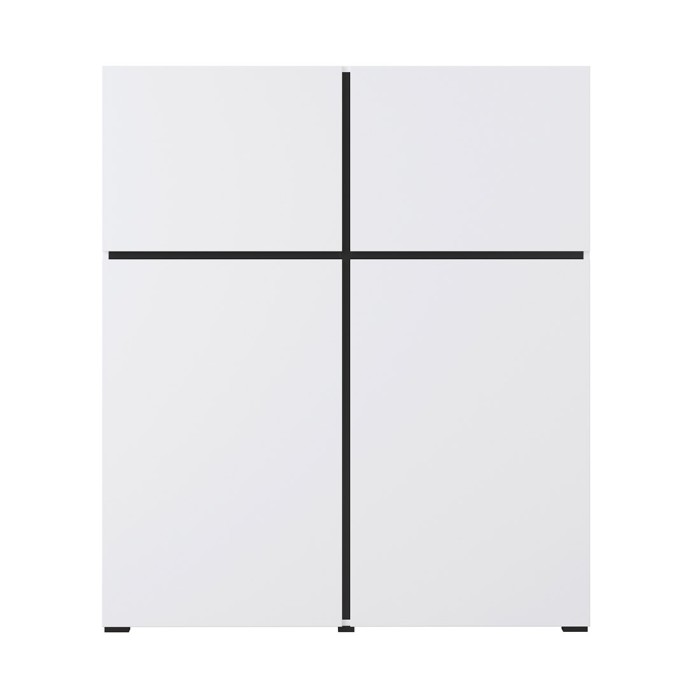 Buffet alto colori bianco e nero L120xH140xP40 collezione HAVANA. Bahut alto design con 4 porte.