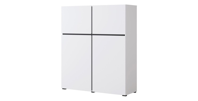 Buffet alto color bianco e nero L120xH140xP40 collezione HAVANA. Credenza alta design con 4 porte.