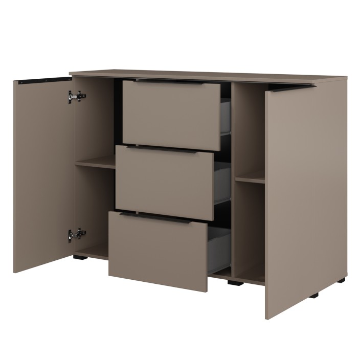 Buffet ALICE 2 Türen 3 Schubladen, Farbe Kongo-Braun