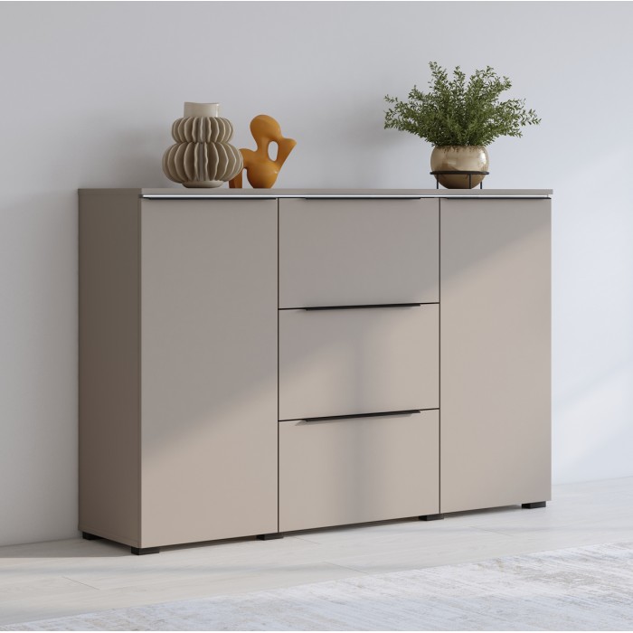 Buffet ALICE 2 Türen 3 Schubladen, Farbe Kongo-Braun