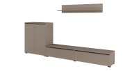 Ensemble de 3 meubles de salon ALICE – Étagère, Buffet 2, Meuble TV coloris marron congo avec éclairage LED