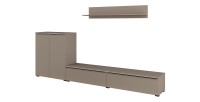 Ensemble de 3 meubles de salon ALICE – Étagère, Buffet 2, Meuble TV coloris marron congo avec éclairage LED