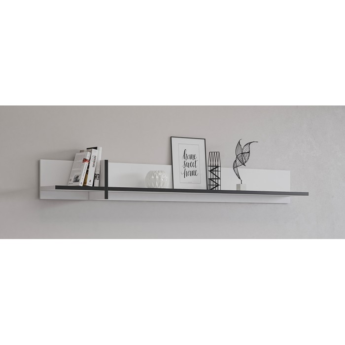 Estantería de pared 180cm en colores blanco y negro. Colección HAVANA.