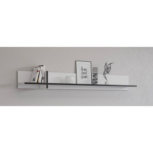 Étagère murale 180cm coloris blanc et noir. Collection HAVANA.