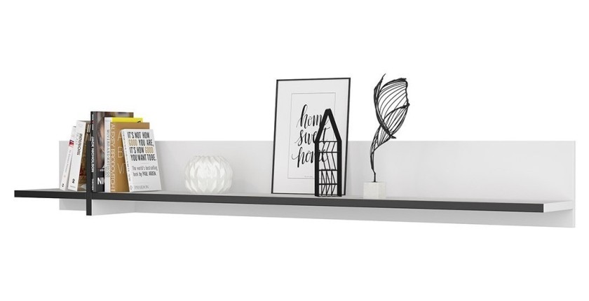 Wandplank 180cm in wit en zwart. Collectie HAVANA.