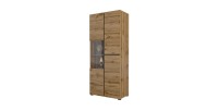Vetrina alta 2 porte collezione HAVANA. Colori rovere e nero.