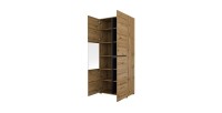 Vetrina alta 2 porte collezione HAVANA. Colori rovere e nero.
