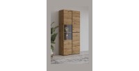 Vetrina alta 2 porte collezione HAVANA. Colori rovere e nero.