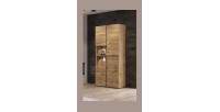 Vetrina alta 2 porte collezione HAVANA. Colori rovere e nero.