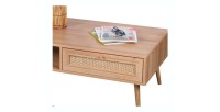 Mesa baja ALTA de roble claro - Diseño escandinavo y almacenamiento práctico