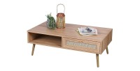Mesa baja ALTA de roble claro - Diseño escandinavo y almacenamiento práctico