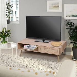 Mesa baja ALTA de roble claro - Diseño escandinavo y almacenamiento práctico